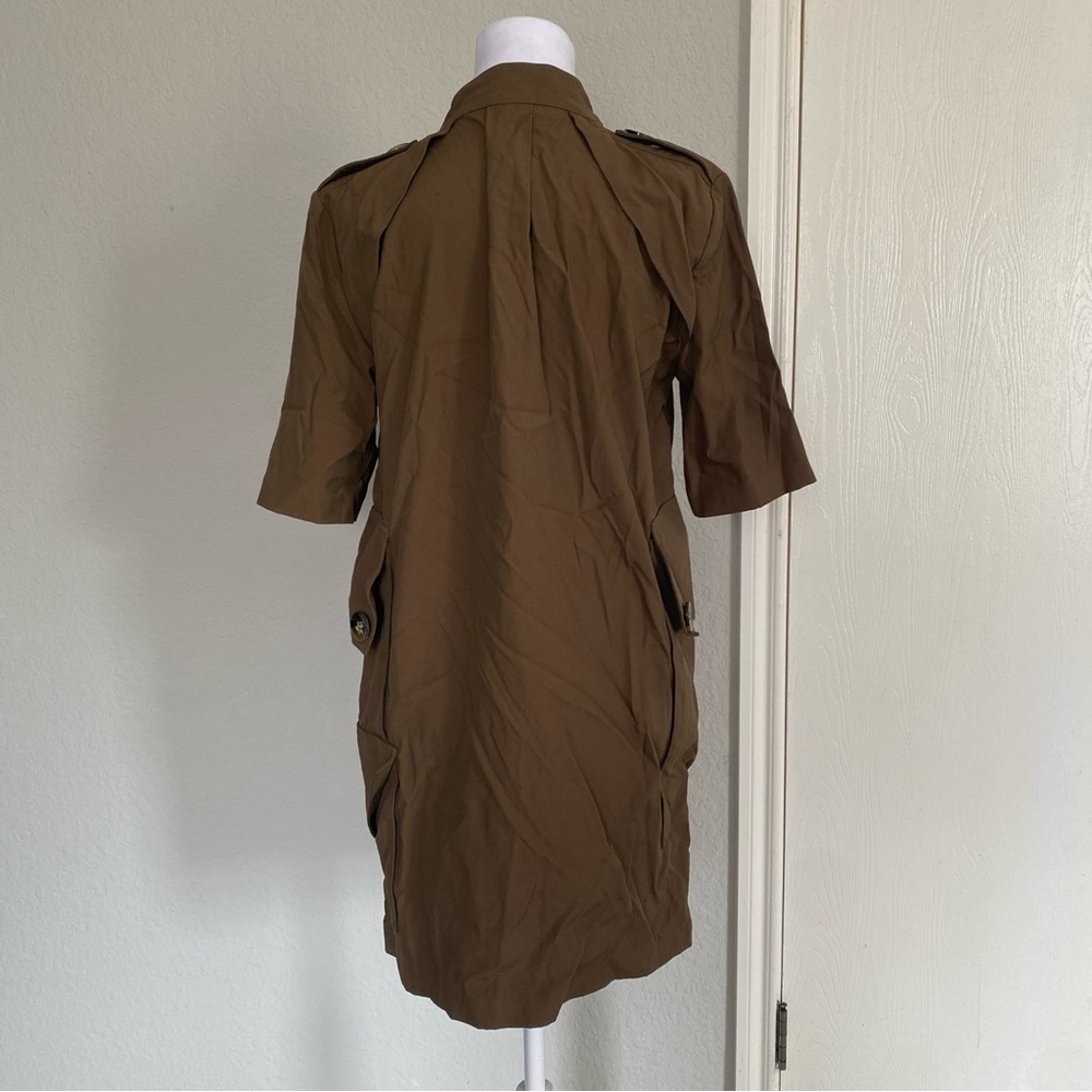 Zara Tan Trench Coat with Button Accents - Size Small - Picture 6 of 7